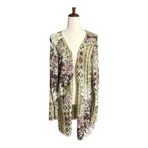 Chico's Multicolor Patterned Cardigan Size Large P0315